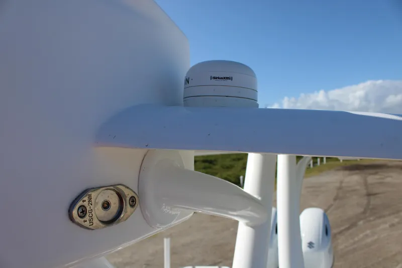 Slide: The Image of Close-up of 2022 Front Runner 26 Center Console boat equipment. - 11