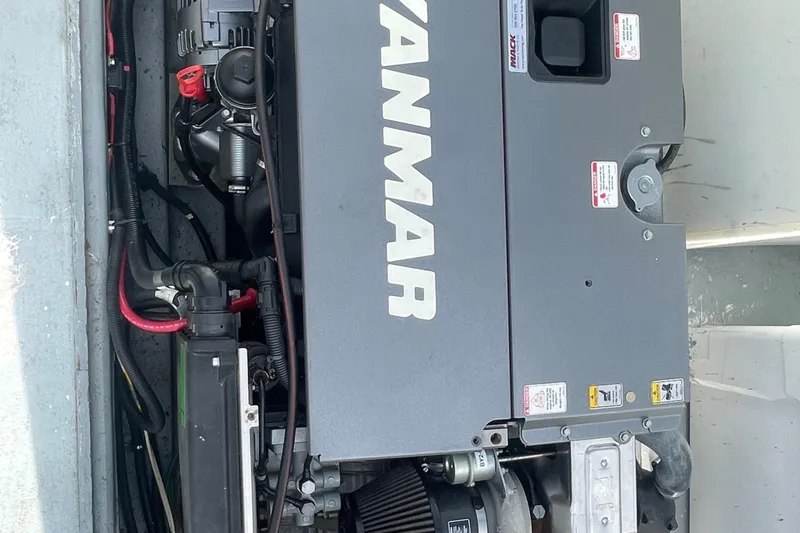 Slide: The Image of Yanmar engine in a 1993 Tripp Angler 22 boat, detailed view. - 8