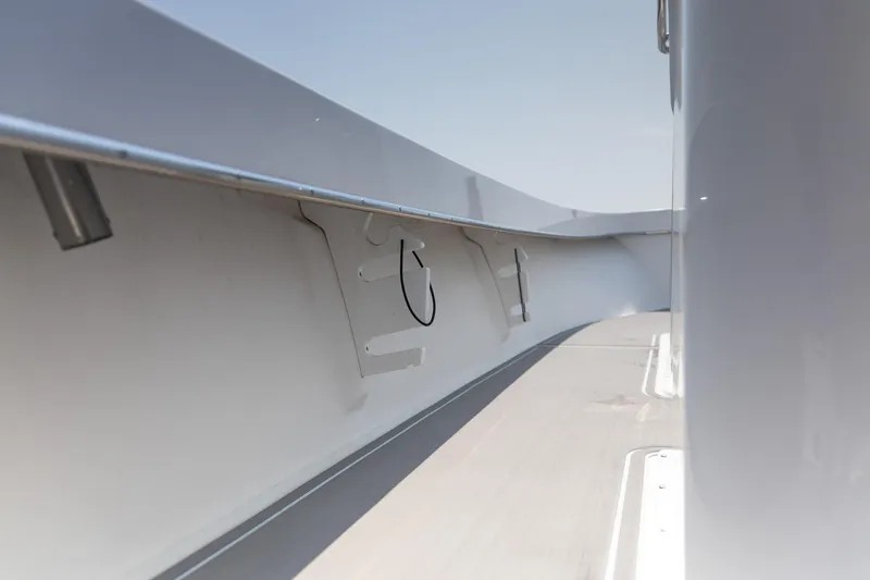 Slide: The Image of 2023 Jones Brothers 23 Cape Fisherman boat interior detail, showcasing sleek design and craftsmanship. - 28