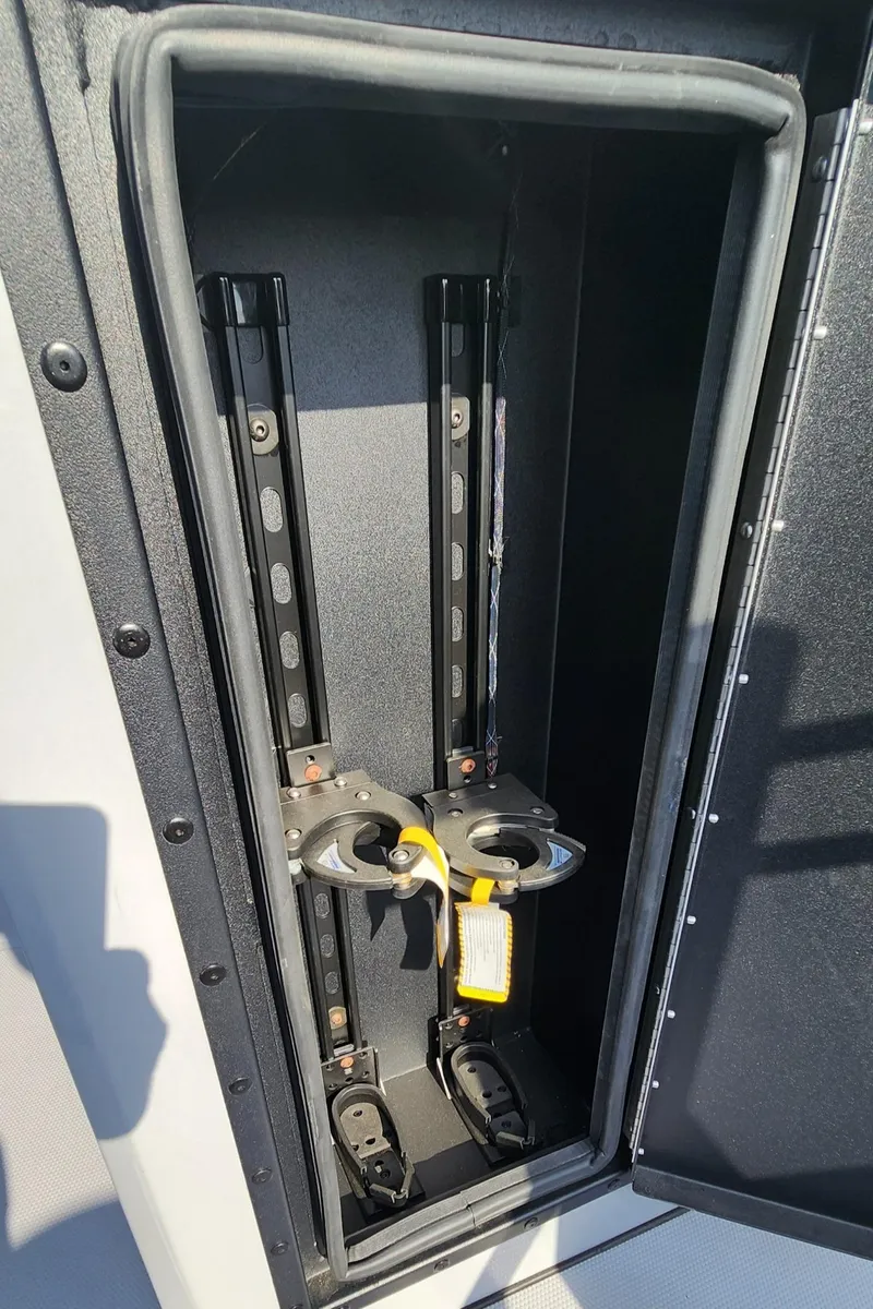 Slide: The Image of Storage compartment of 2025 Fluid Watercraft Patrol 26 boat. - 13