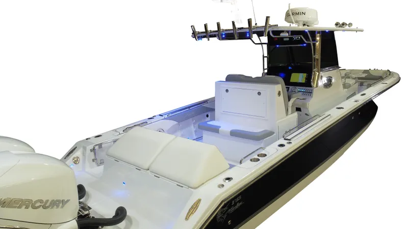 Slide: The Image of 2025 Marlago 37 SS boat with sleek design and advanced features, showcasing luxury and performance. - 4