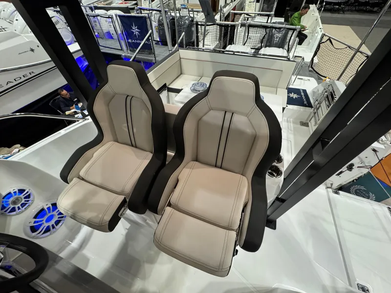 Slide: The Image of 2025 Jeanneau Leader 9.0 WA Series 2 boat seats, luxurious design, top view. - 7