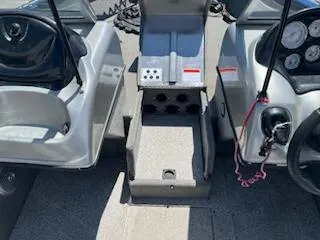 Slide: The Image of 2013 Tracker 175 Pro Guide boat interior with dual consoles and instrument panel. - 5