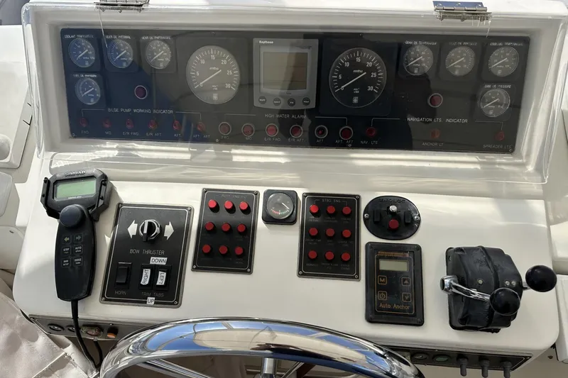Slide: The Image of Boat control panel with gauges and switches, Johnson 70 model, 2001. - 4