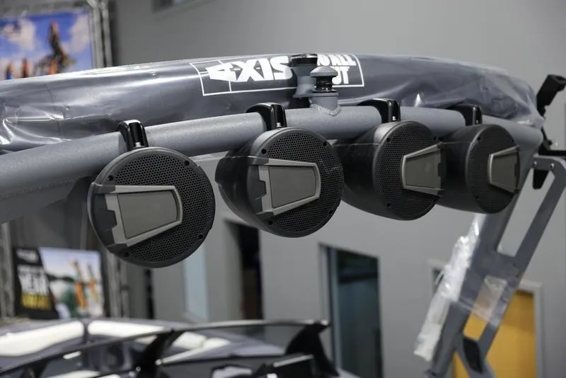 Slide: The Image of 2024 Axis T250 boat speakers on a wakeboard tower. - 9