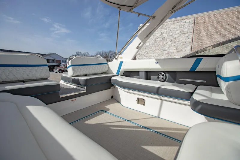Slide: The Image of 2022 Regal 2800 Bowrider interior with spacious seating and modern design. - 12