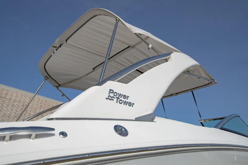 Slide: The Image of 2022 Regal 2800 Bowrider with Power Tower, featuring sleek design and sunshade. - 3