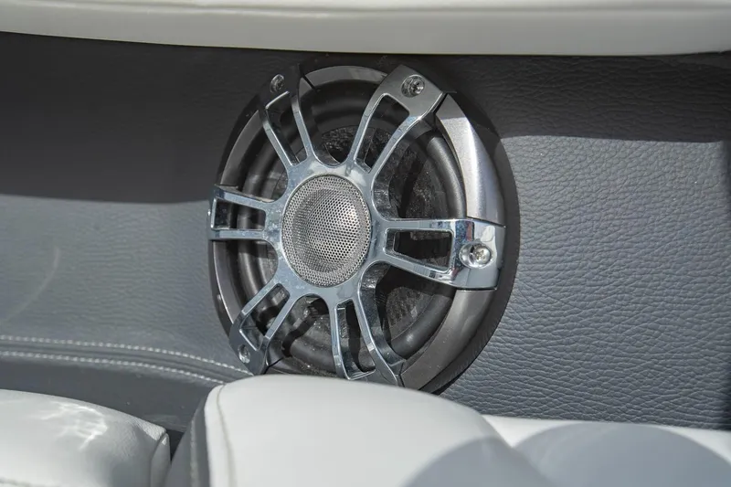 Slide: The Image of 2022 Regal 2800 Bowrider speaker detail with sleek metallic grille design. - 36