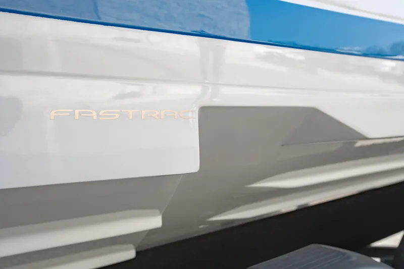 Slide: The Image of 2022 Regal 2800 Bowrider boat hull with FasTrac design detail. - 38