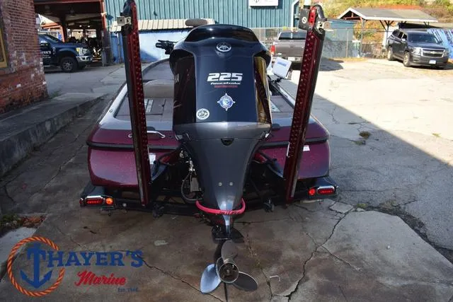 Slide: The Image of 2010 Skeeter ZX225 boat with powerful outboard motor at Thayer's Marine. - 8