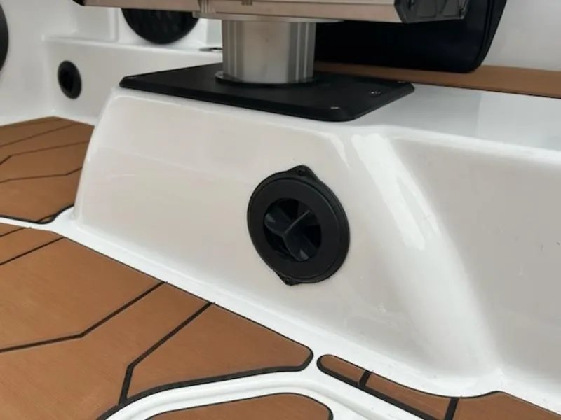 Slide: The Image of 2025 Malibu 22 MXZ boat interior with sleek design and modern features. - 18