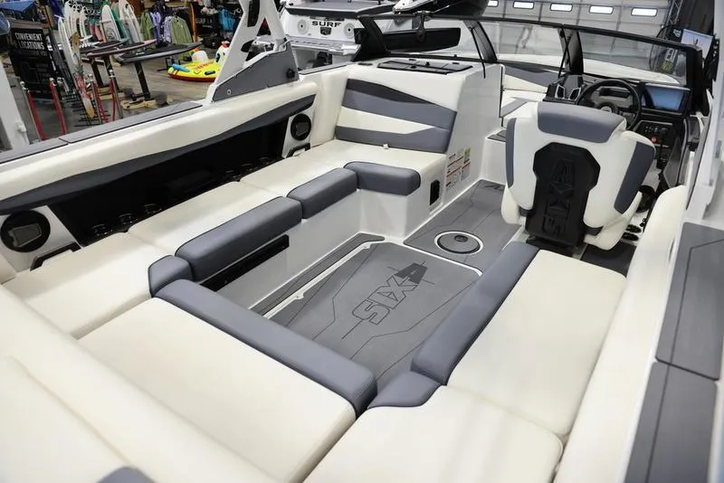 Slide: The Image of 2024 Axis A225 boat interior with modern seating and sleek design. - 15