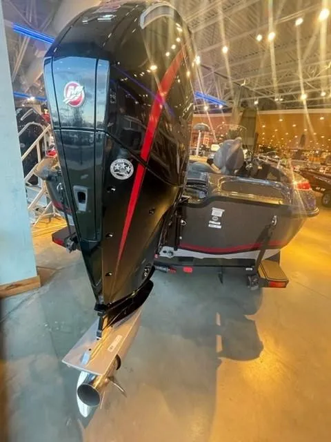 Slide: The Image of 2025 Nitro ZV19 boat with powerful outboard motor in showroom. - 5