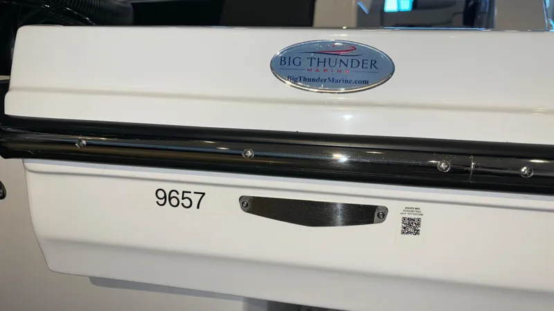 Slide: The Image of 2025 Monterey M65 boat with Big Thunder logo and number 9657. - 45
