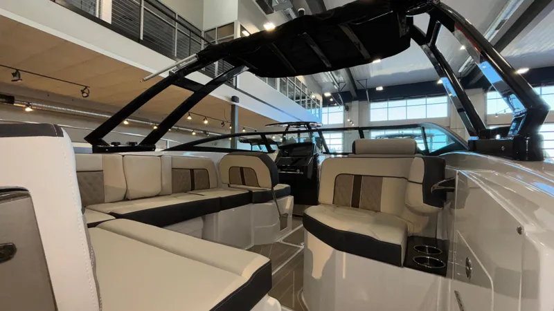 Slide: The Image of Luxurious 2025 Monterey M65 boat interior with spacious seating and modern design. - 7