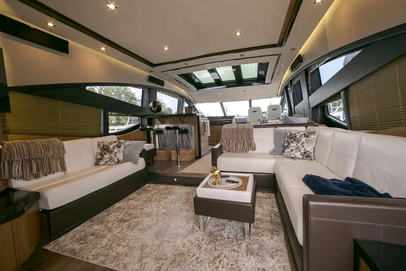 Slide: The Image of Luxurious interior of 2016 Sea Ray L650 yacht with elegant seating and modern design. - 45