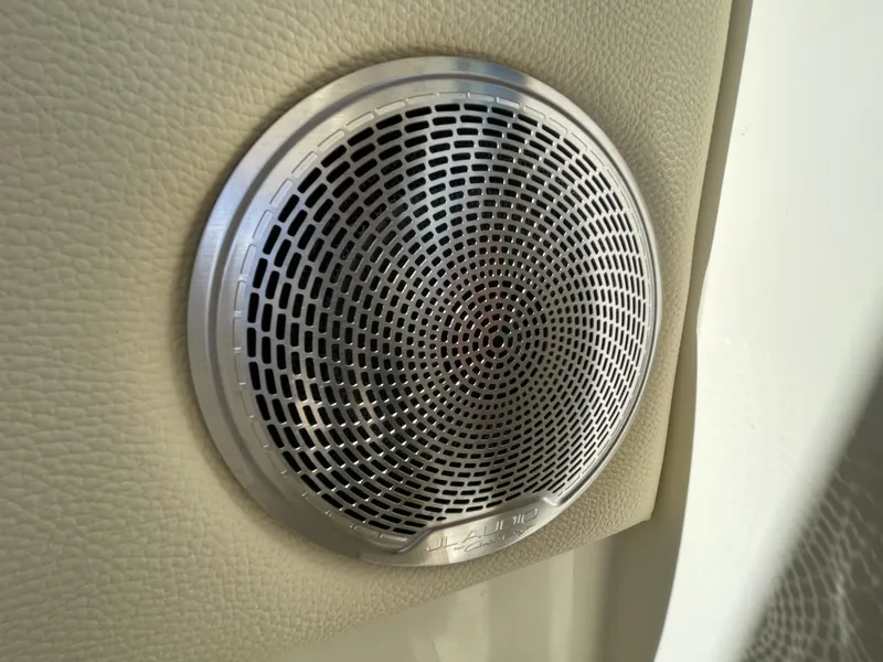 Slide: The Image of Close-up of a speaker on a 2025 Chris-Craft Calypso 28 boat. - 17