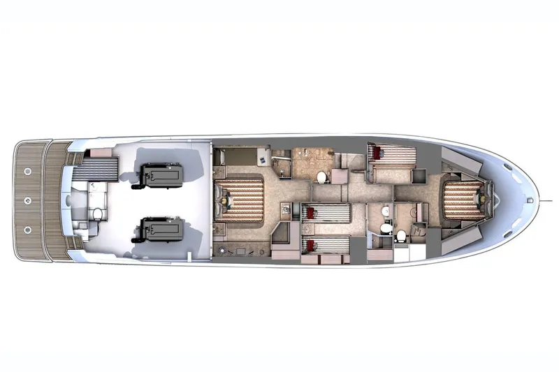 Slide: The Image of Ocean Alexander 70E Lower Deck Layout - 84
