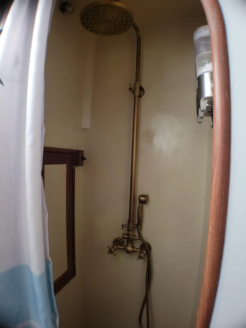 Slide: The Image of Shower area in 1981 Roughwater 41 Pilot House boat. - 38