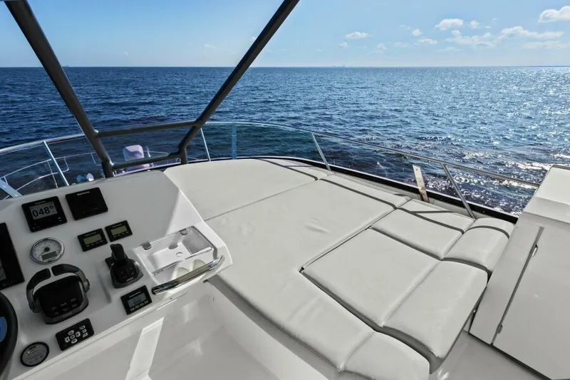 Slide: The Image of Prestige 460 yacht deck with ocean view, 2022 model. - 48