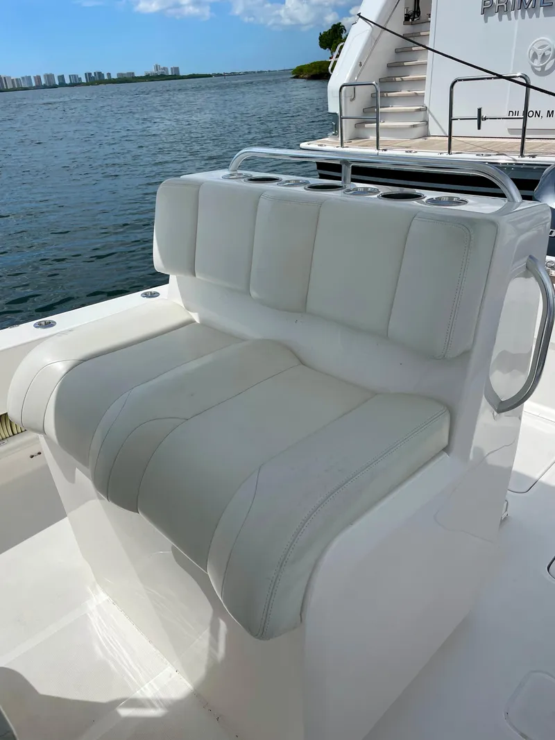 Slide: The Image of 2020 Invincible 33 Open Fisherman boat seat with ocean view. - 4
