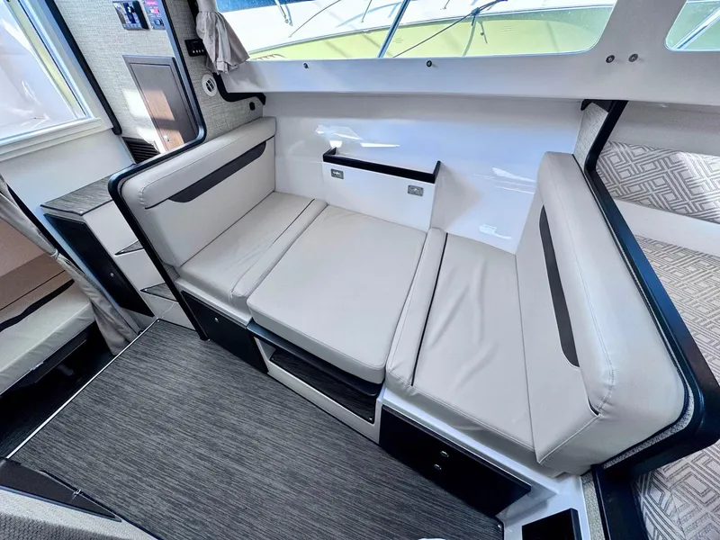Slide: The Image of 2022 Stamas 370 Aegean interior with beige seating and modern design. - 23