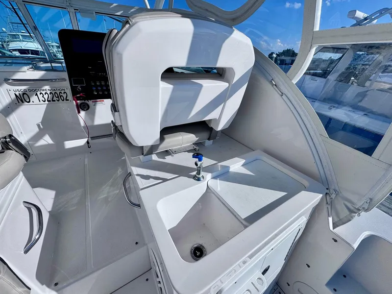 Slide: The Image of 2022 Stamas 370 Aegean boat interior with sink and seating area. - 34