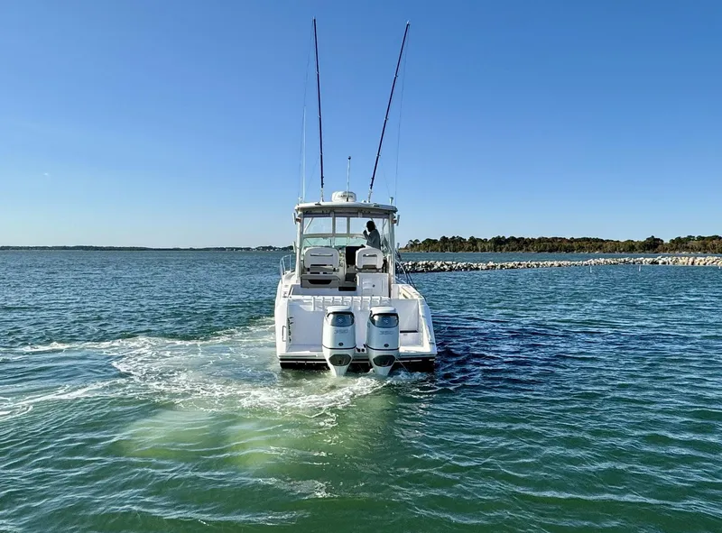 Slide: The Image of 2022 Stamas 370 Aegean boat cruising on open water. - 5