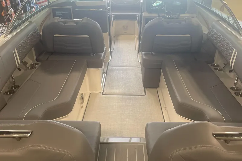 Slide: The Image of 2025 Regal LS9 boat interior with spacious seating and modern design. - 4