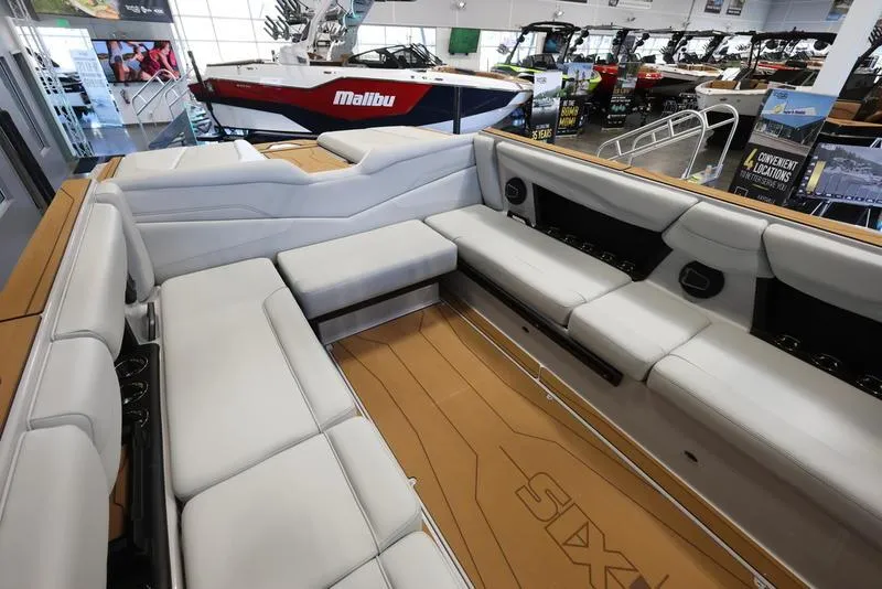 Slide: The Image of 2024 Axis T250 boat interior with spacious seating and modern design. - 20