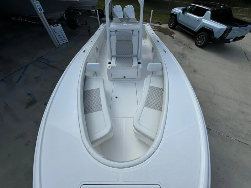 Slide: The Image of 2024 Front Runner 26 Center Console boat with spacious seating and modern design. - 19