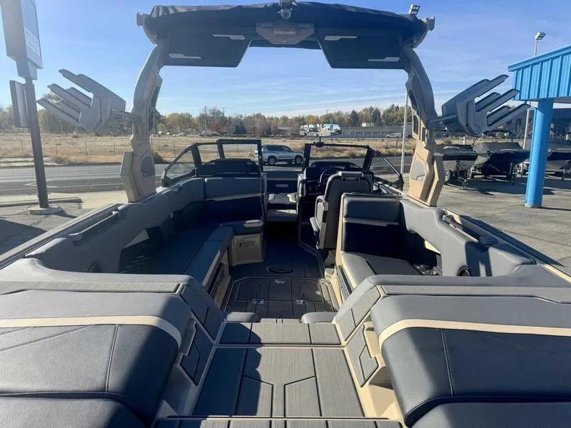 Slide: The Image of 2025 Supra SE boat interior with spacious seating and modern design. - 7