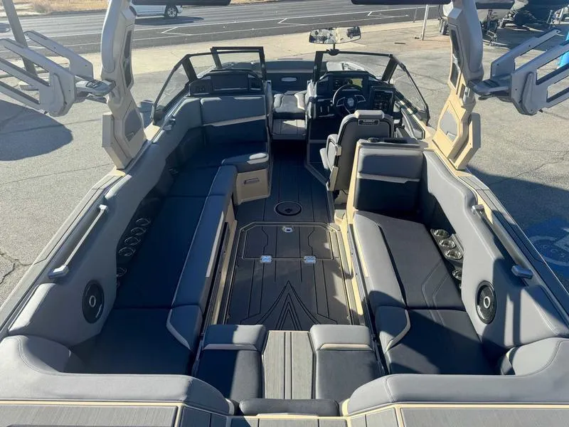 Slide: The Image of 2025 Supra SE boat interior with spacious seating and modern design. - 8