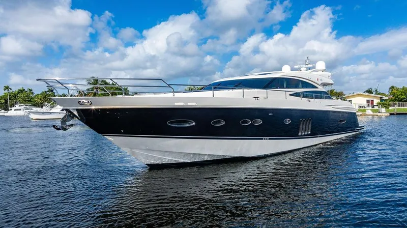 Slide: The Image of Luxurious 2010 Princess V78 yacht cruising on a sunny day. - 15
