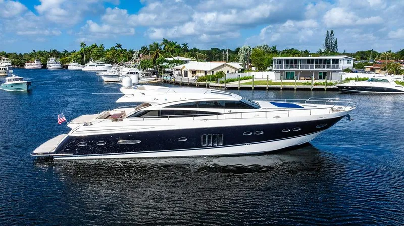 Slide: The Image of Luxury 2010 Princess V78 yacht cruising on a sunny day. - 4
