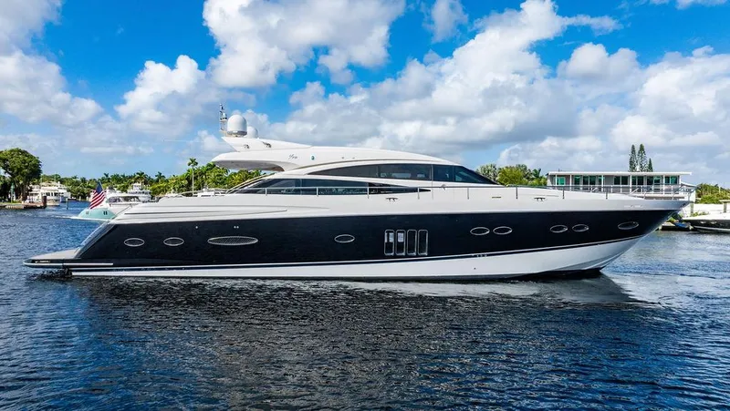 Slide: The Image of 2010 Princess V78 yacht cruising on a sunny day. - 5