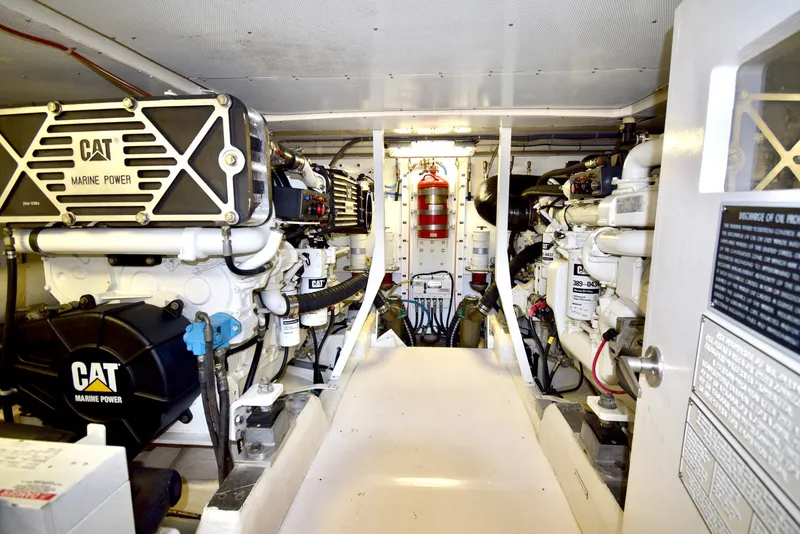 Slide: The Image of Engine room of 2010 Neptunus 58 yacht with CAT marine power engines. - 32