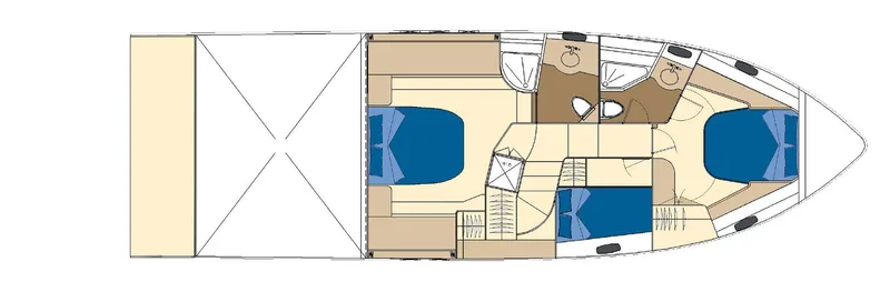 Slide: The Image of Floor plan of 2010 Neptunus 58 yacht, featuring cabins and living areas. - 38