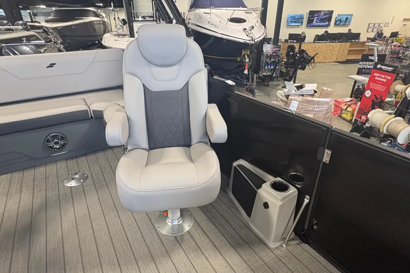 Slide: The Image of Luxurious interior of 2024 Starcraft SLS 5 Q DH boat with plush seating. - 13
