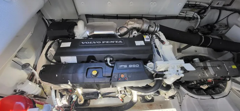 Slide: The Image of Luxurious interior of 2023 VanDutch 56 yacht with modern seating and sleek design. - 25