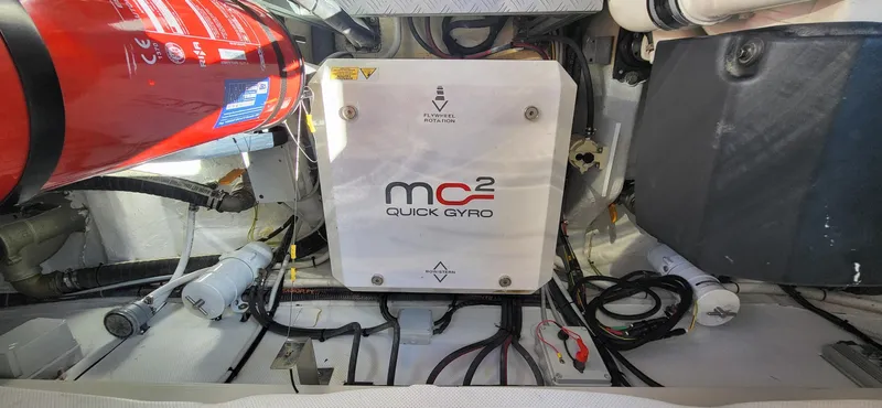 Slide: The Image of Luxurious interior of 2023 VanDutch 56 yacht with sleek seating and modern cabinetry. - 27