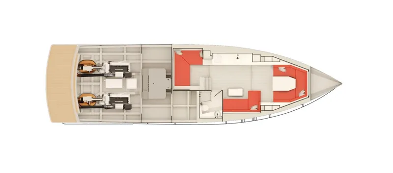 Slide: The Image of Propeller and rudder of 2023 VanDutch 56 yacht on gravel surface. - 36