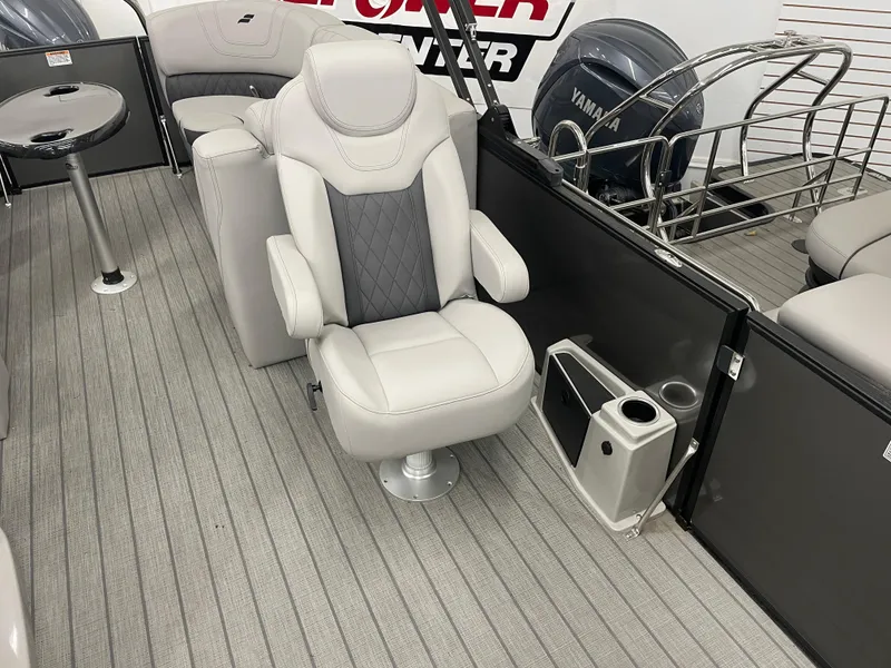 Slide: The Image of 2024 Starcraft SLS 5 boat interior with plush seating and modern design. - 14