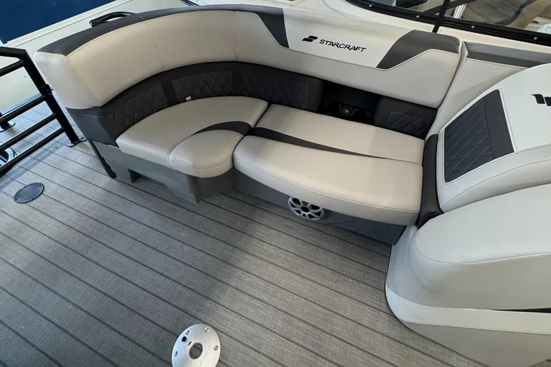Slide: The Image of Luxurious seating in 2025 Starcraft SLS 3 boat, featuring modern design and comfort. - 6