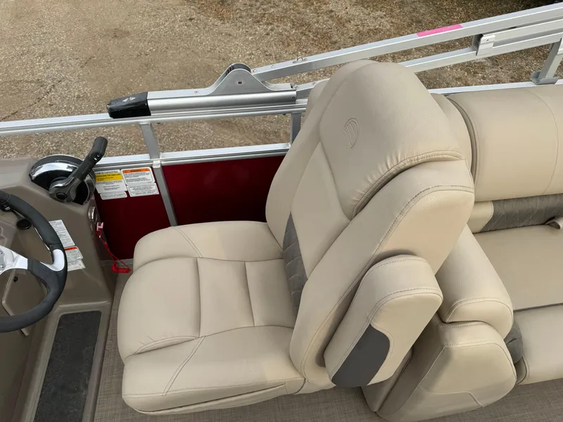 Slide: The Image of 2022 Sun Tracker Party Barge 22 XP3 captain's chair and steering console. - 15