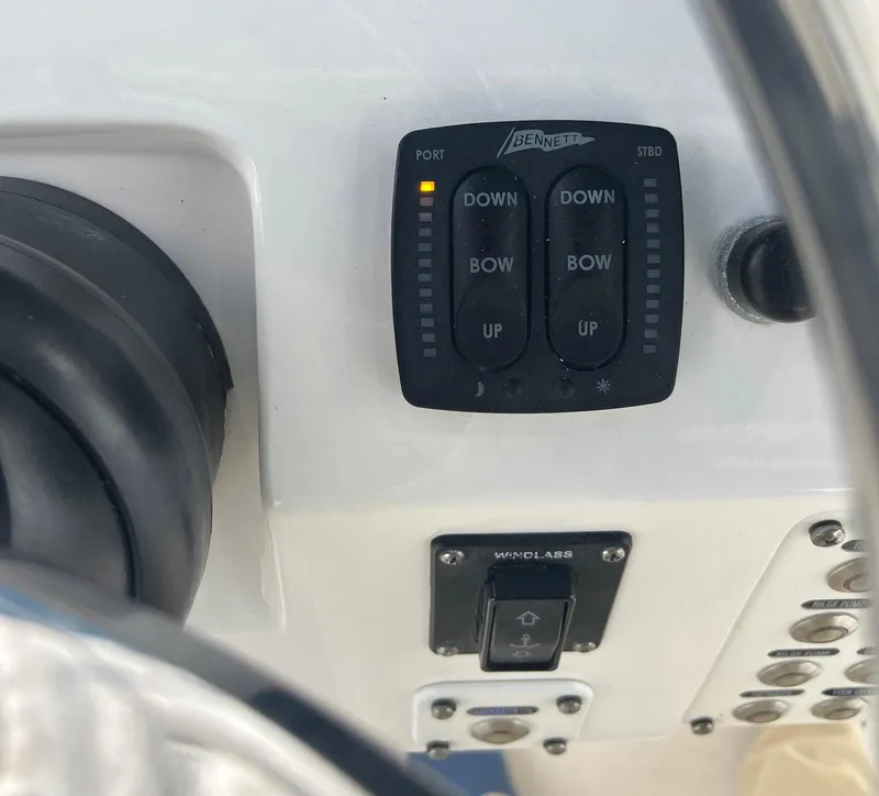 Slide: The Image of Control panel of a 2016 Intrepid 400 Center Console boat. - 21