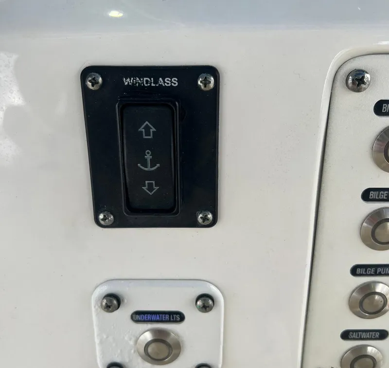Slide: The Image of 2016 Intrepid 400 Center Console windlass and control panel. - 22