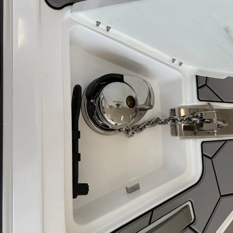 Slide: The Image of Close-up of 2025 Highfield Sport 700 boat handle and deck detail. - 18