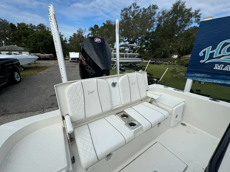 Slide: The Image of 2025 Ranger 2360 Bay boat at Holiday Marine dealership. - 7