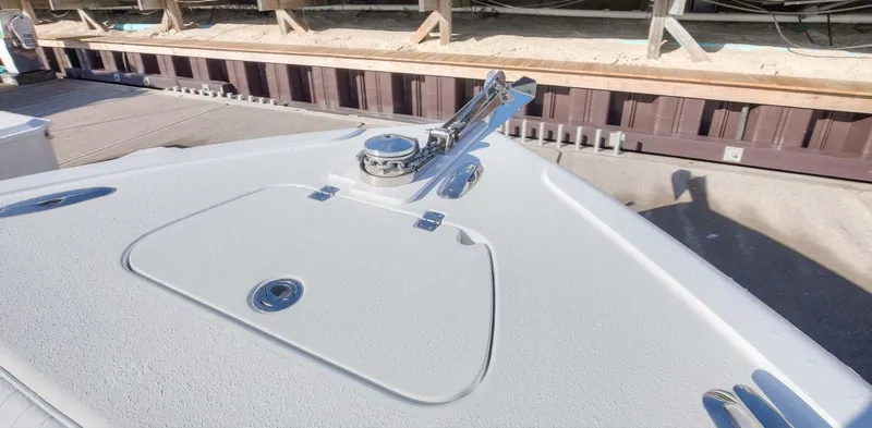 Slide: The Image of 2009 Yellowfin 36 Center Console boat deck with anchor system. - 4